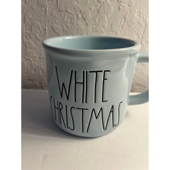 Rae Dunn WHITE CHRISTMAS ceramic Coffee Mug/tea Cup.Blue Holiday Mug. Camp Style - Picture 1 of 8